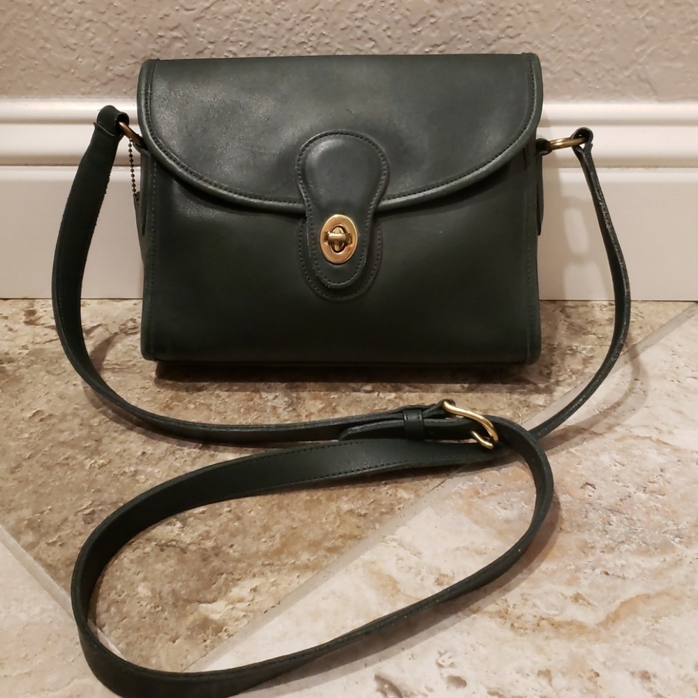 Coach Vintage Green Leather Devon 9908 Crossbody